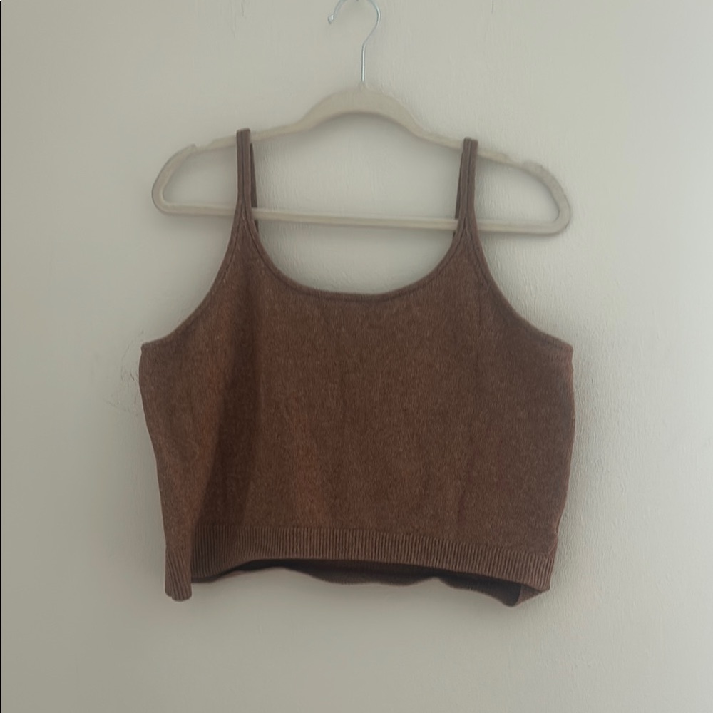 Old Navy Brown Fitted Crop Tank Top